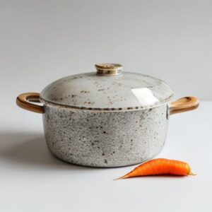 granite casserole with glass lid 2 5l