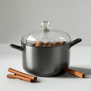 hard anodized saucepan with glass lid